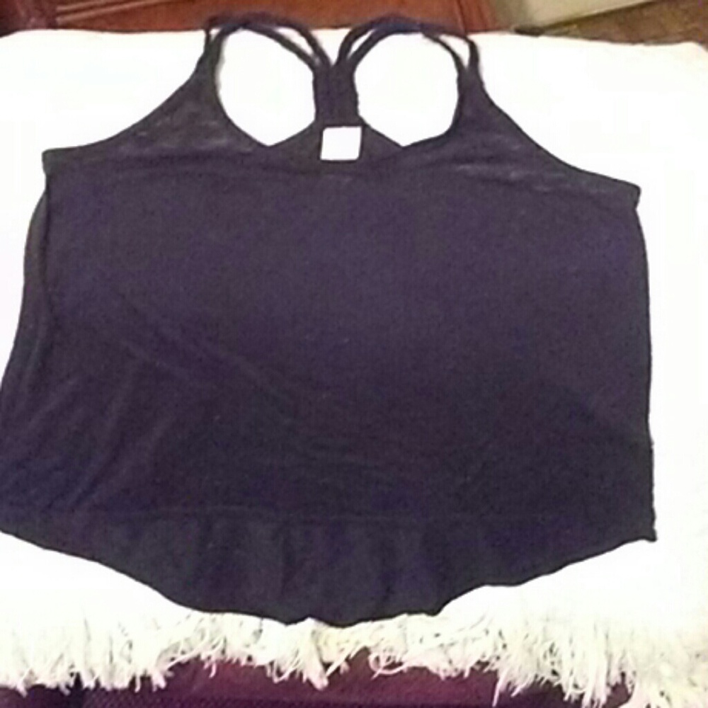 Black OP large sized tank top with braided t strap